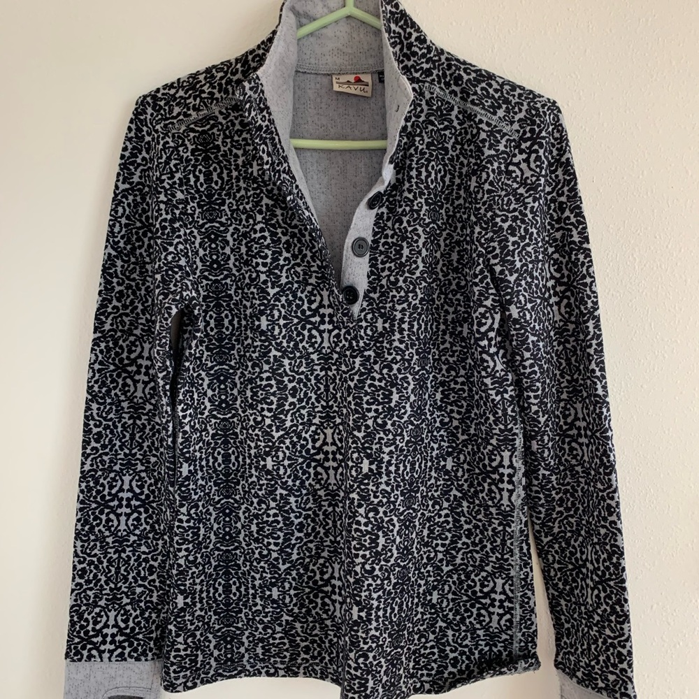 Kavu Women’s Button Up Henley Thermal Sweater Size Medium
